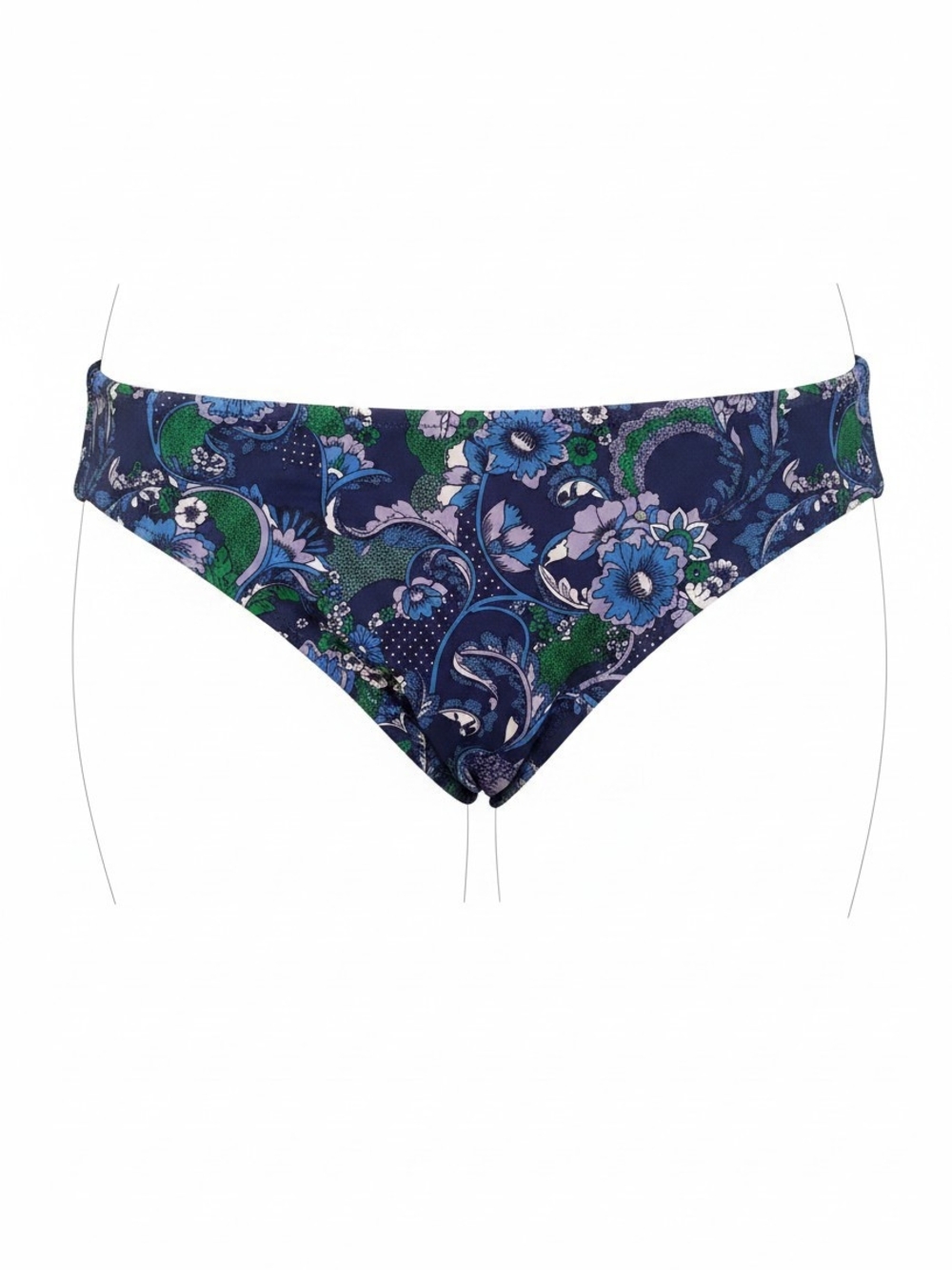 Women's Navy blue Floral Swim Briefs